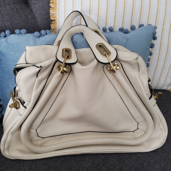 Chloe Handbags - Chloe authentic off white/cream purse with gold tone accents